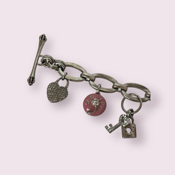 Juicy Couture Charm Bracelet Lipstick Scottie Dog Bling Y2K 90s Pink Mean Girls - Picture 8 of 16